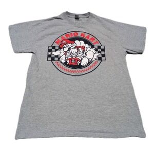 Nintendo Mario Kart Unisex Adult Grey Heather Graphic T-Shirt Size M